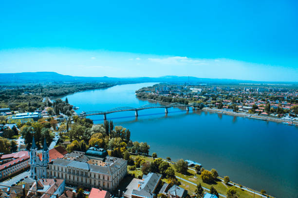istock Maria Valeria Bridge Panorama In Esztergom, Hungary 1144421217