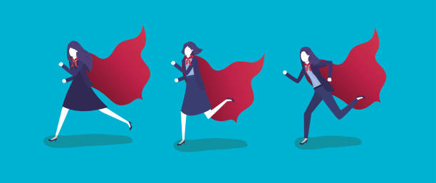 istock group of businesswomen running with hero coat 1144422380