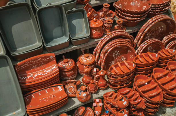 A selection of algarve terracotta pottery chimneys for sale