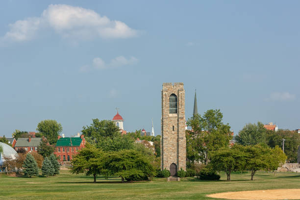 Joseph Dill Baker Bell Tower and Carillon-Frederick, Maryland Joseph Dill Baker Bell Tower and Carillon-Frederick, Maryland carillon stock pictures, royalty-free photos & images