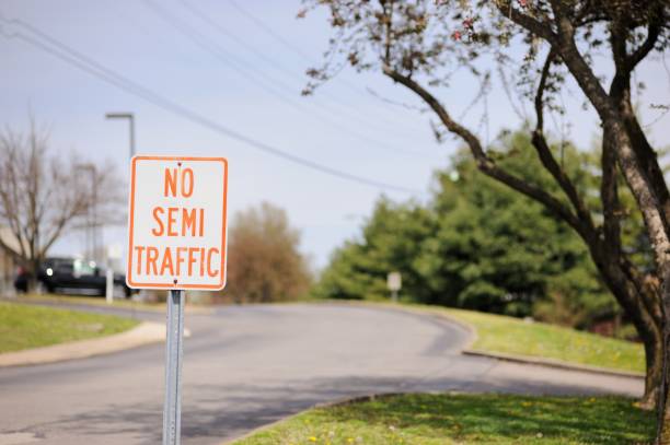 istock No semi traffic road sign 1144434208