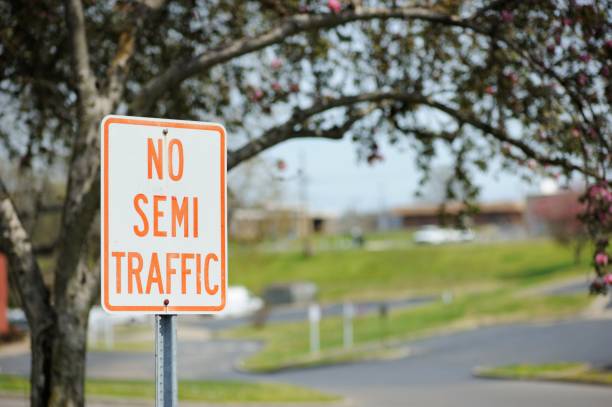 istock No semi traffic road sign 1144434213