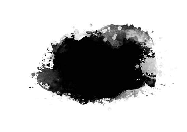 istock Black color graphic patches graphic brush strokes design effect element for background 1144440564