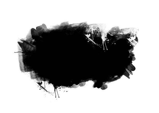 istock Black color graphic patches graphic brush strokes design effect element for background 1144440829