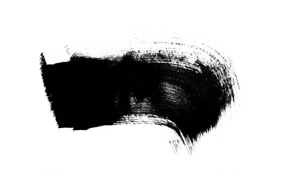 istock Black color graphic patches graphic brush strokes design effect element for background 1144440856