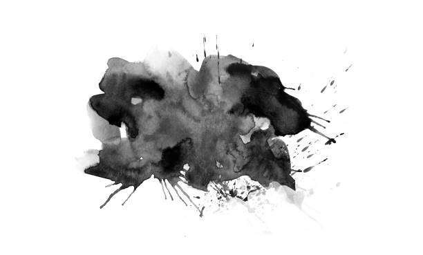 istock Black color graphic patches graphic brush strokes design effect element for background 1144441366