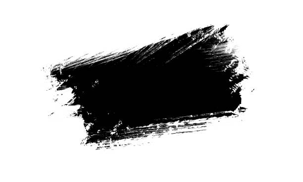 istock Black color graphic patches graphic brush strokes design effect element for background 1144441438