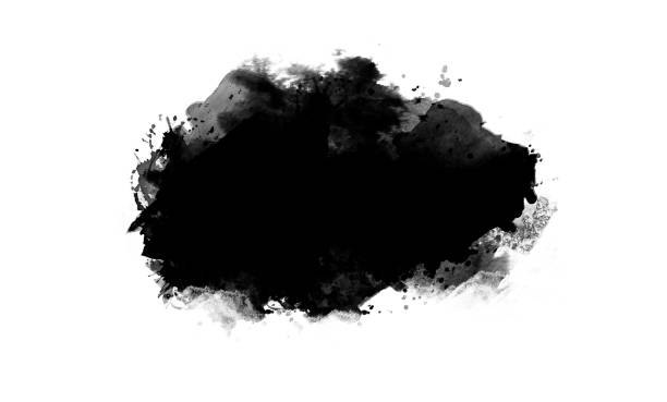 istock Black color graphic patches graphic brush strokes design effect element for background 1144441538