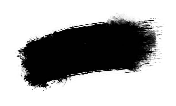istock Black color graphic patches graphic brush strokes design effect element for background 1144441551
