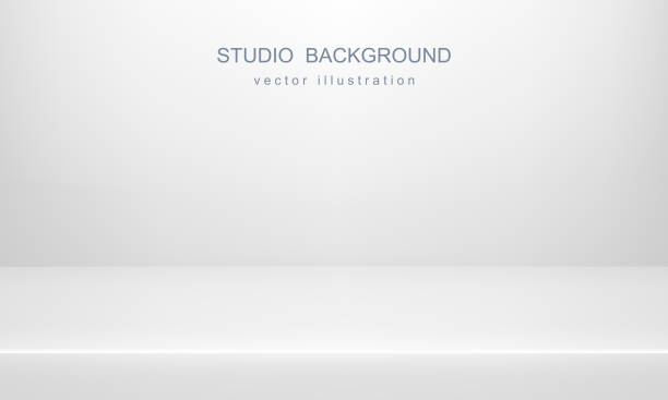 ilustraciones, imágenes clip art, dibujos animados e iconos de stock de fondo de estudio blanco. espacio vacío, mock up. vector 3d telón de fondo - backgrounds space nobody simplicity