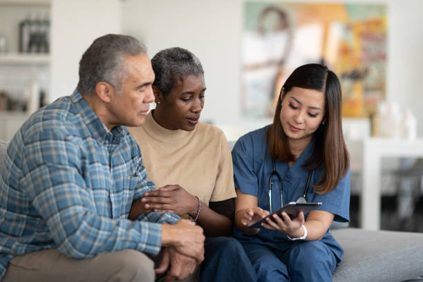 istock Sharing results with an elderly couple 1144444465