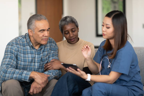 istock Sharing results with an elderly couple 1144444467