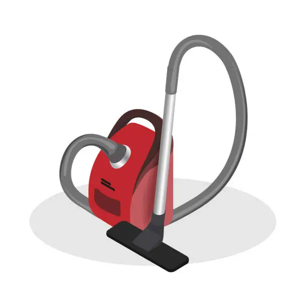 Vector illustration of Realistic Vacuum Cleaner Isometric Illustration