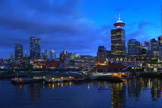 night view of downtown vancouver