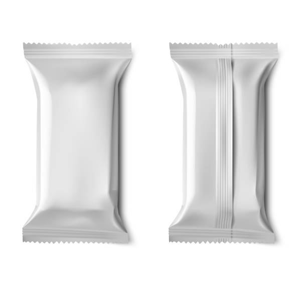istock Set of blank mockups of flow packs. 1144446132