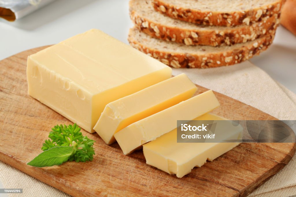 Fresh butter  Block Shape Stock Photo