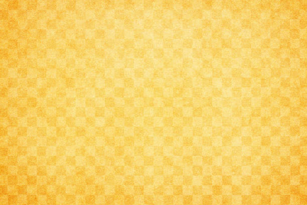 Japanese natural traditional yellow color checkered pattern paper texture background