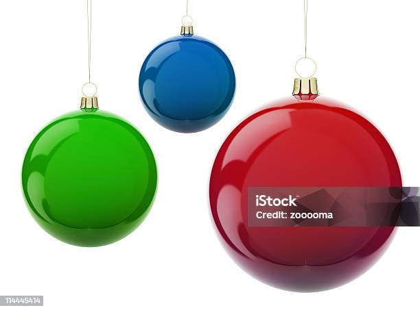 Bolas De Navidad Rgb Foto de stock y más banco de imágenes de Adorno de navidad - Adorno de navidad, Azul, Brillante