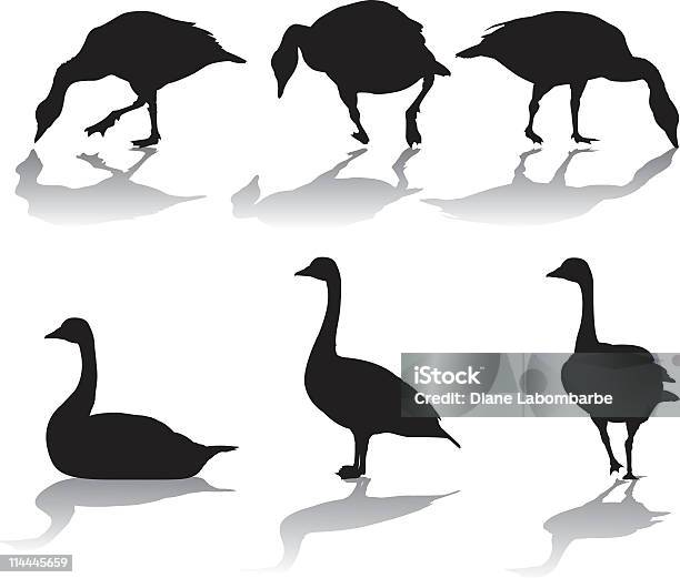 Canadian Geese Silhouettes Stock Illustration - Download Image Now - Canada Goose, Bird, Black Color