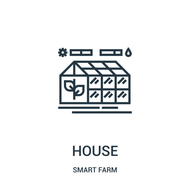 ilustrações de stock, clip art, desenhos animados e ícones de greenhouse icon vector from smart farm collection. thin line greenhouse outline icon vector illustration. - greenhouse