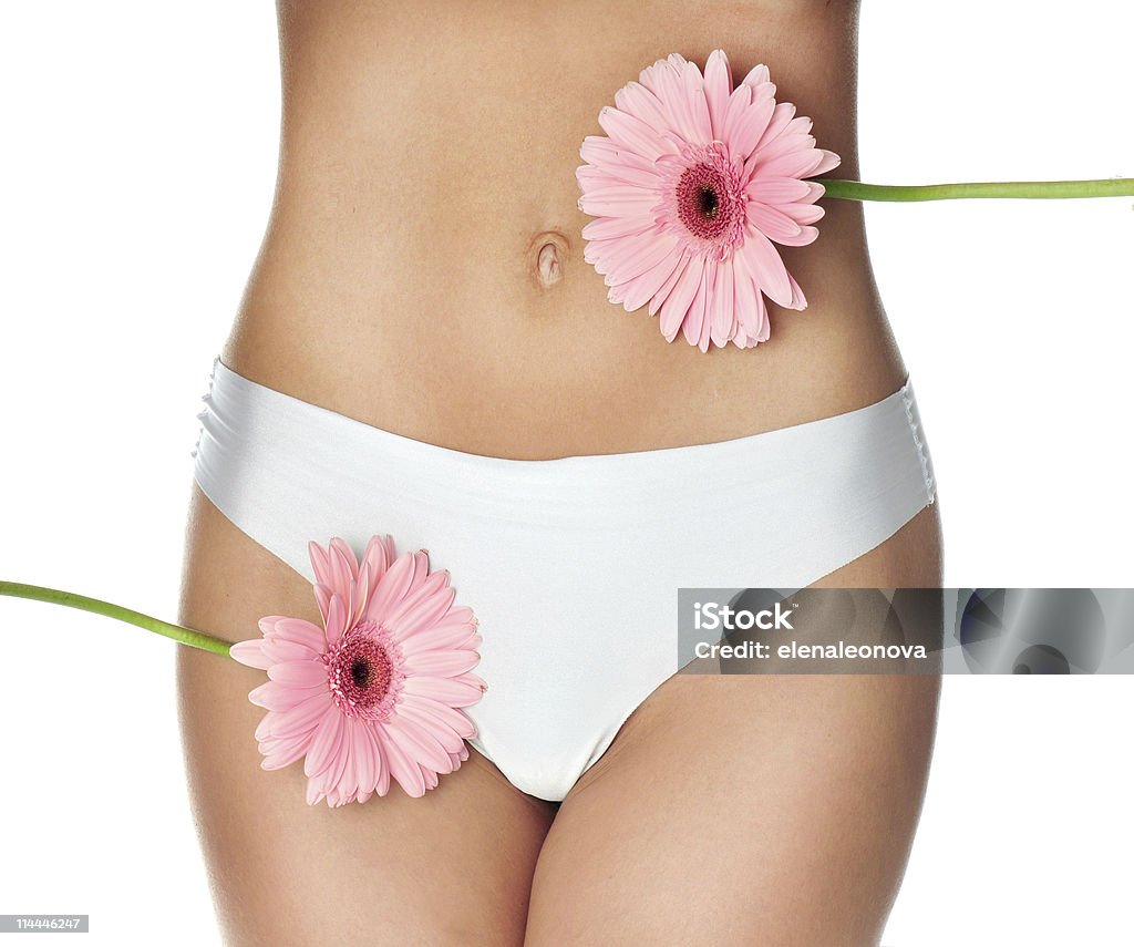 woman's belly  Flower Stock Photo