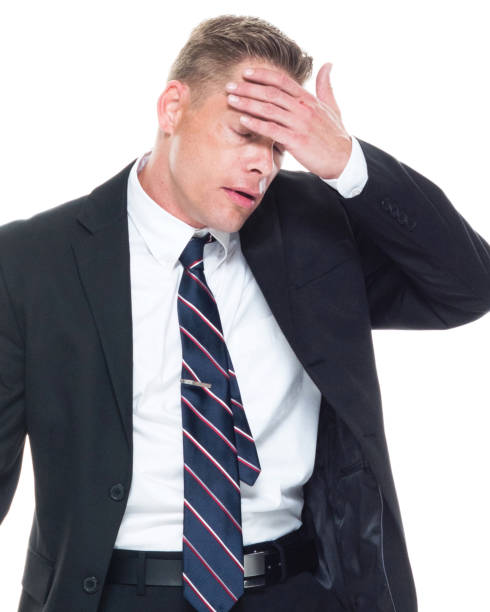 istock Businessman is wiping forehead 1144462629