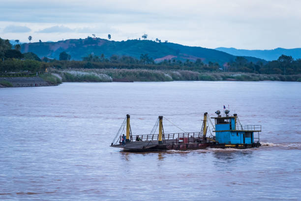 istock Floating boat on the Mekong River.Thailand. 1144463970