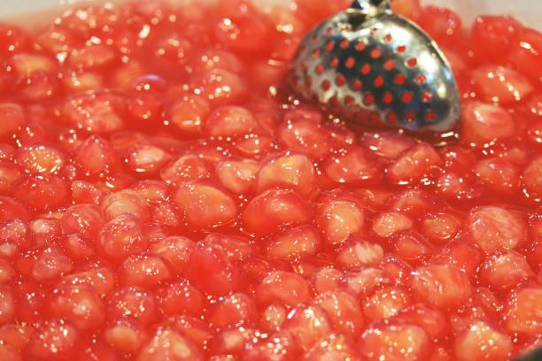 istock Thapthim krop, mock pomegranate seeds in coconut and syrup 1144464842