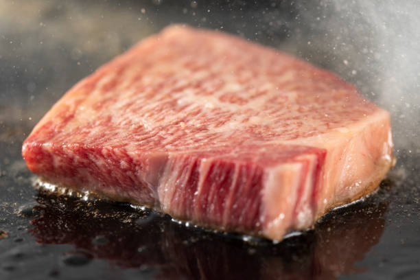 grilled sirloin steak - teppan yaki imagens e fotografias de stock