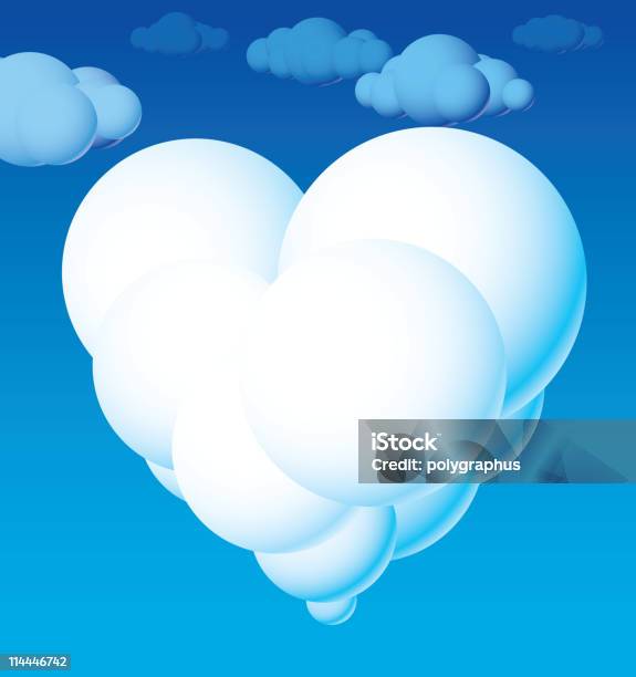 Nuvem De Coração - Arte vetorial de stock e mais imagens de Amor - Amor, Azul, Computação Gráfica