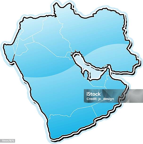 Mappa Del Medio Oriente - Immagini vettoriali stock e altre immagini di Arabia Saudita - Arabia Saudita, Asia Occidentale, Baia