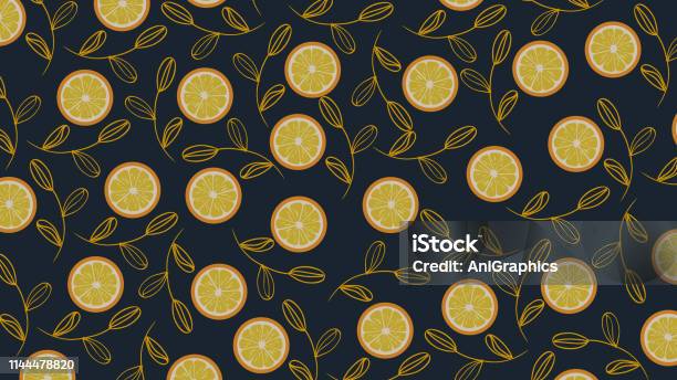 Orange Slice Seamless Background Stock Illustration - Download Image Now - Grapefruit, Pattern, Orange - Fruit