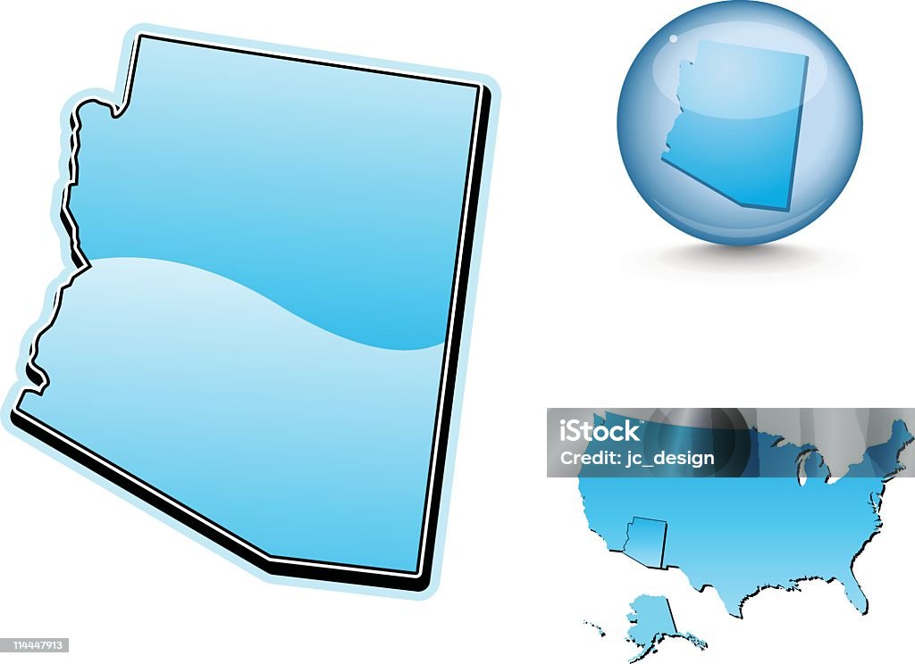 Bleu série d'État de l'Arizona - clipart vectoriel de Amérique du Nord libre de droits