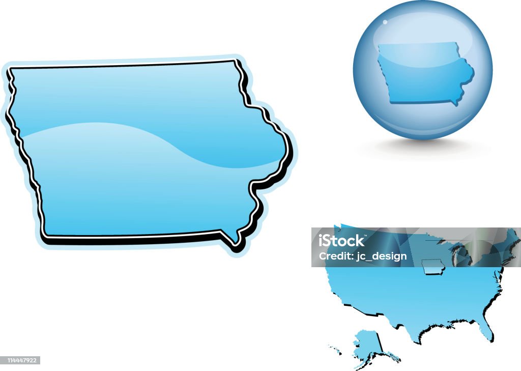 Bleu série d'État de l'Iowa - clipart vectoriel de Amérique du Nord libre de droits