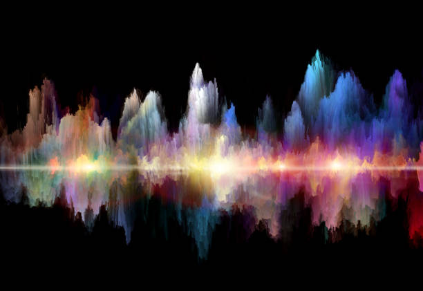 sound waves in color, abstract modern background music in color, digital painting sound wave photos stock pictures, royalty-free photos & images