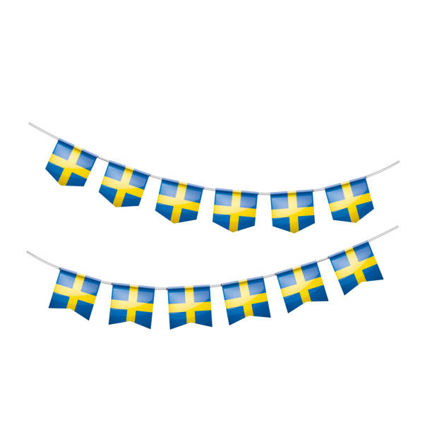 ilustraciones, imágenes clip art, dibujos animados e iconos de stock de bandera de suecia, ilustración vectorial sobre un fondo blanco - rutabaga