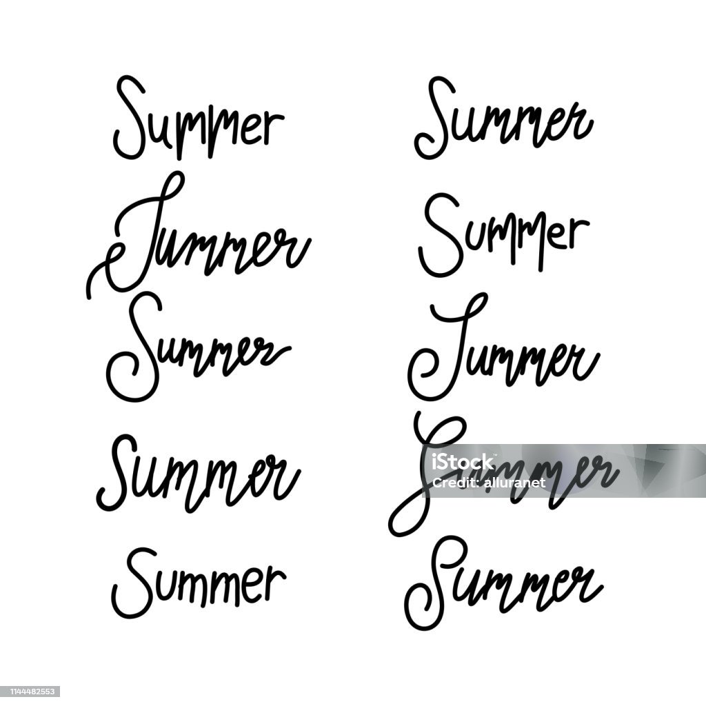 Hello Summer Script Text Design Template Vector Stock Illustration ...