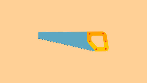 톱 아이콘 - handle axe work tool wood stock illustrations