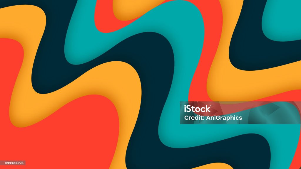 Wave Colorblock Background Colorful Wave Background Stock Illustration - Download Image Now ...