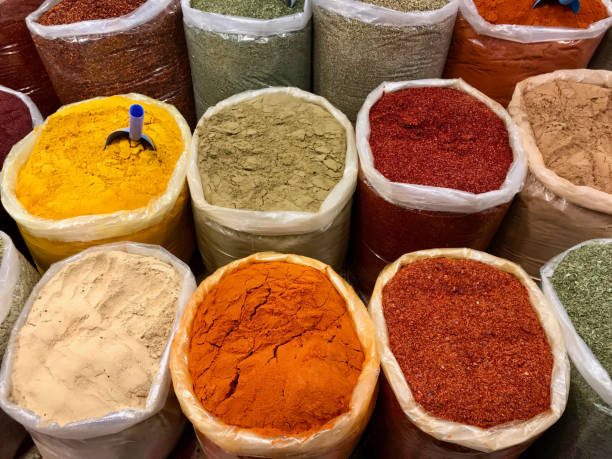 istock Arabaic and Turkish Assorted Spices in Sack for Sale. 1144485333