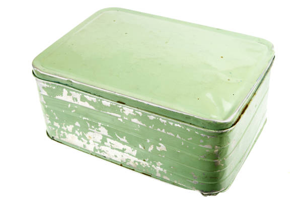 istock Old Green Aluminium Lunch Box 114449107