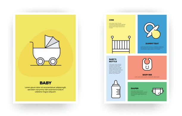 illustrations, cliparts, dessins animés et icônes de infographic connexe bébé - baby mother child sleeping