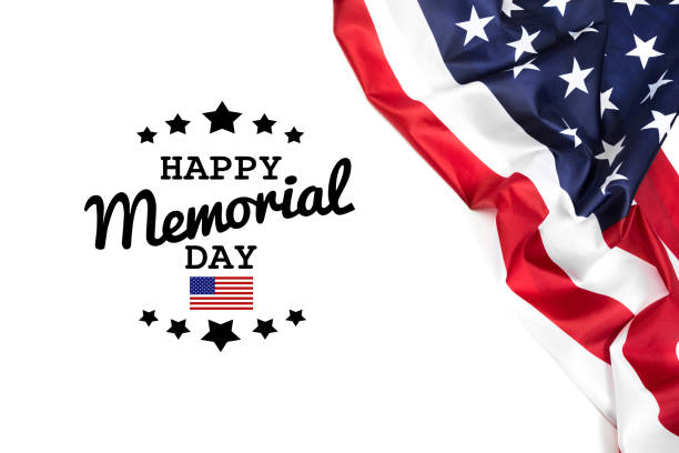istock Text Memorial Day on American flag background - Image 1144498384