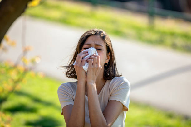 istock Attractive Woman Outdoors is Having Allergy 1144498902