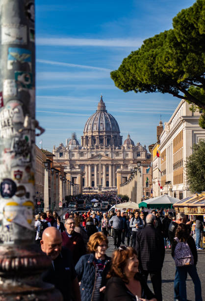 En route to Vatican City with a view of the St. Peter's Basilica.