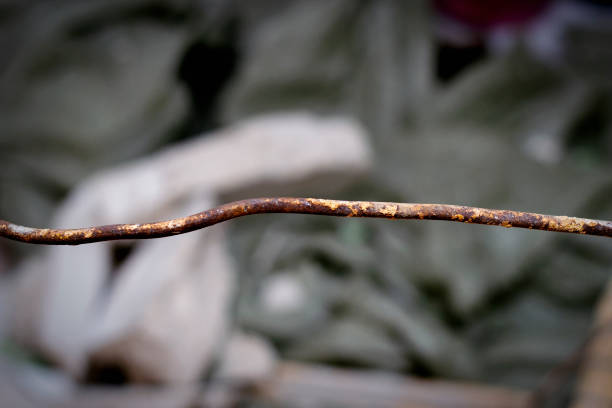 istock Rusty fittings on the construction site. Rusty metal rod. 1144504430