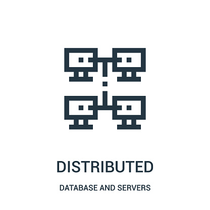 Distributed Icon Vector From Database And Servers Collection Thin Line ...