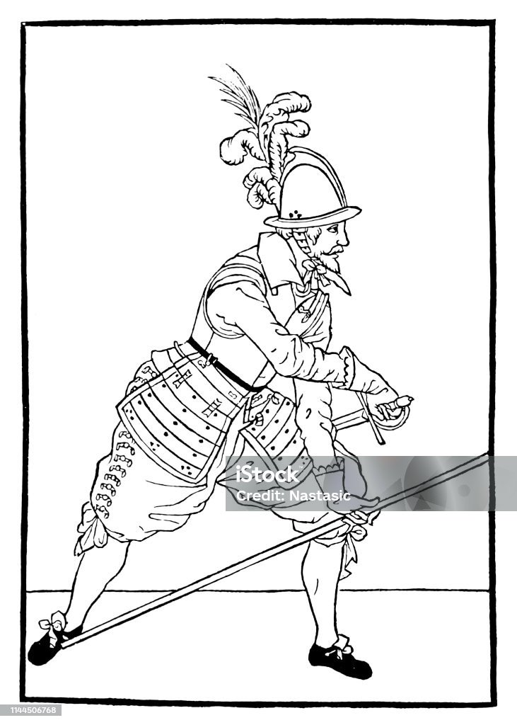 Troops of the Thirty Years' War Illustration of a Troops of the Thirty Years' War Adult stock illustration