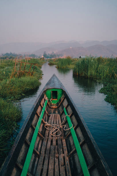 istock Fishing boat on Inle lake 1144506979