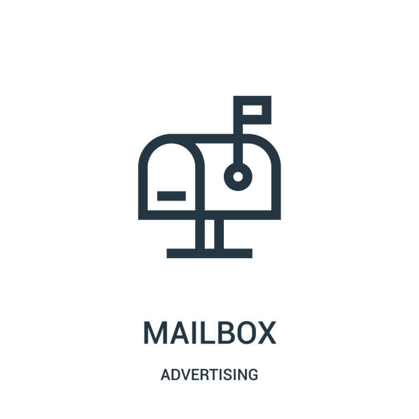 mailbox icon vector from advertising collection. Thin line mailbox outline icon vector illustration. mailbox icon vector from advertising collection. Thin line mailbox outline icon vector illustration. Linear symbol for use on web and mobile apps, logo, print media. mail box stock illustrations